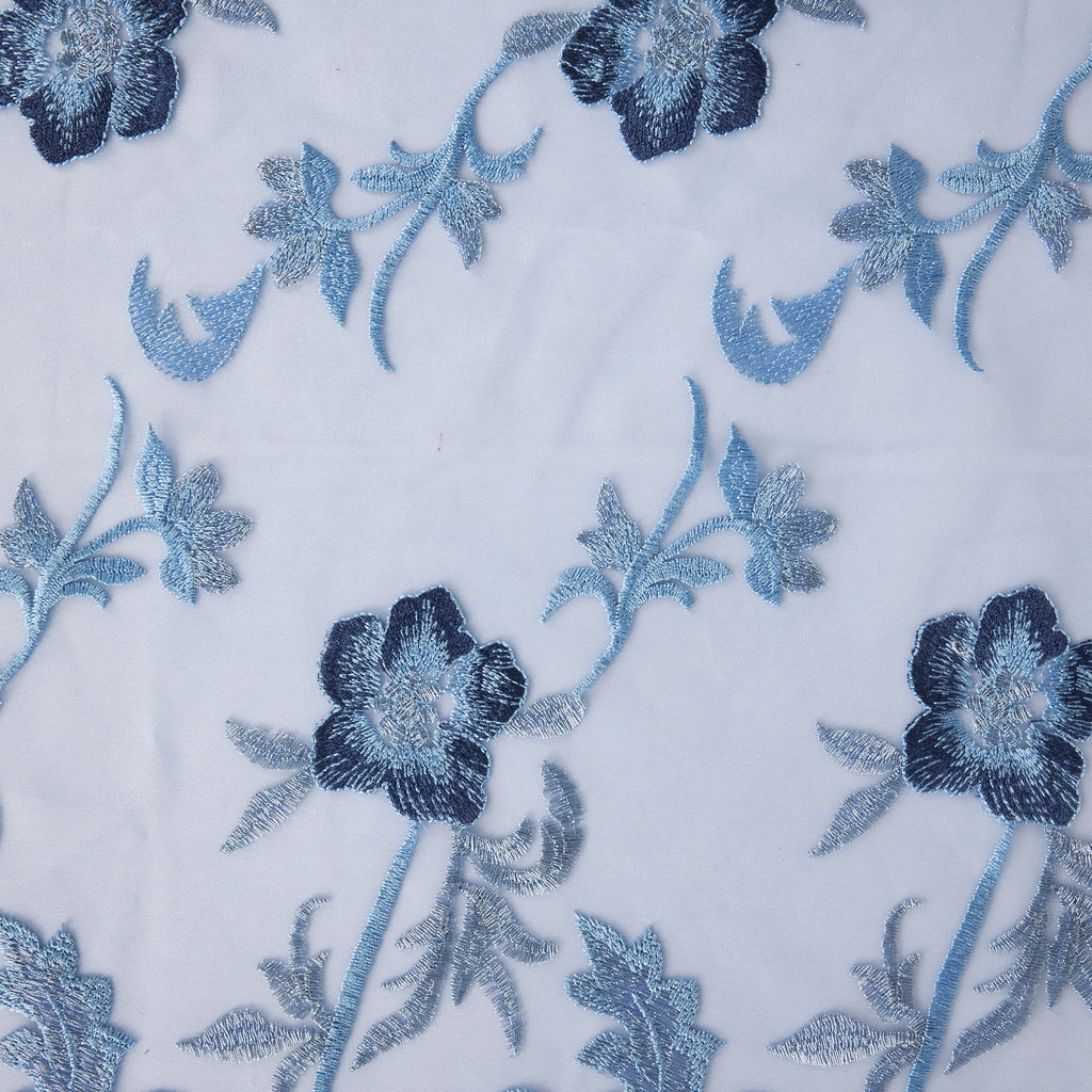 LILAH FLORAL EMBROIDERY MESH  | 26557  - Zelouf Fabrics