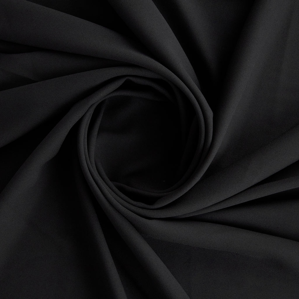 JASPER STRETCH CREPE  | 1008 BLACK - Zelouf Fabrics