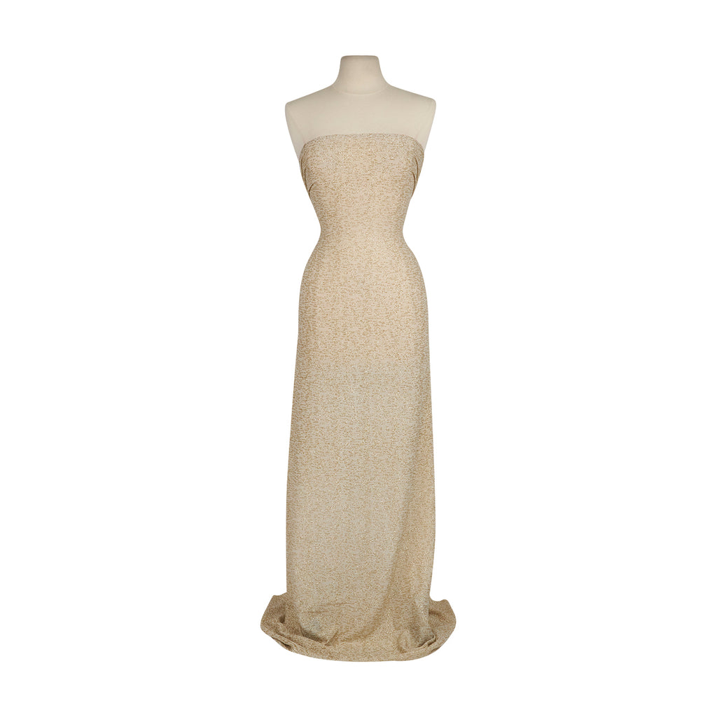 LINEN/ROSEGOLD | MEDLINDA METALLIC GLITTER STRETCH KNIT | 25467 - Zelouf Fabrics