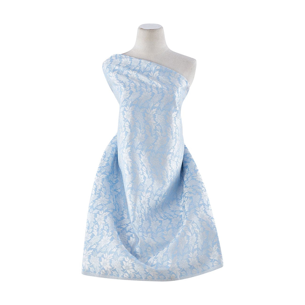 BLUE/SILVER | 6406 - FLORAL BANQUET LUREX JACQUARD - Zelouf Fabrics