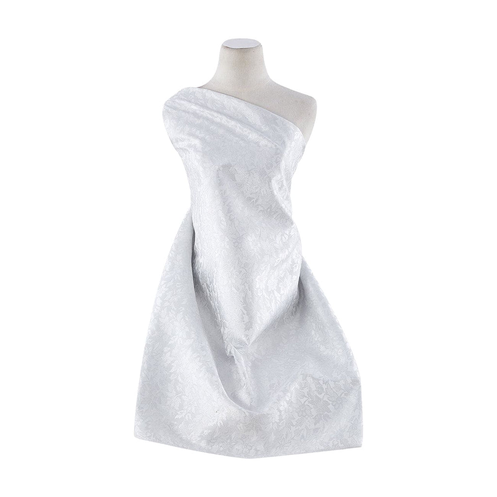 FLORAL BANQUET LUREX JACQUARD  | 6406 WHITE/SILVE - Zelouf Fabrics