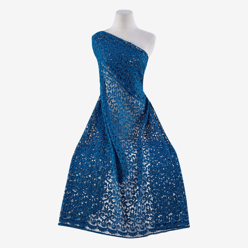 MALLARD BERRY | 6455-CLEAR-BLUE - CHEMICAL LACE WITH CLEAR METALLIC - Zelouf Fabrics