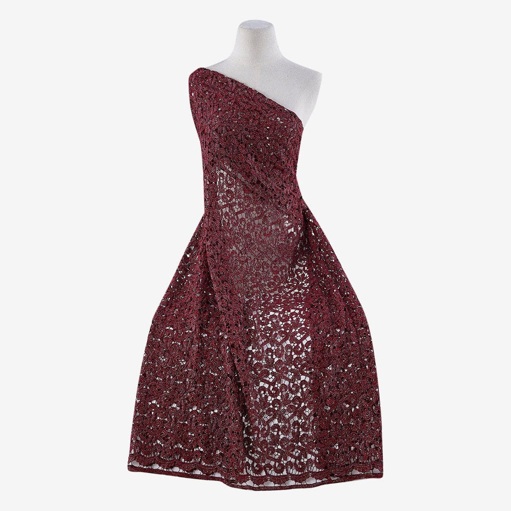 CHEMICAL LACE EMBRIODERY| 6455-DY DIVINE GARNET - Zelouf Fabrics