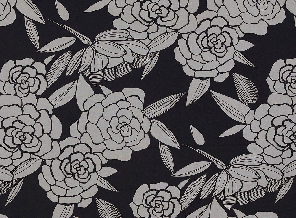 Large Rose Print On Tulle  | 6467  - Zelouf Fabrics