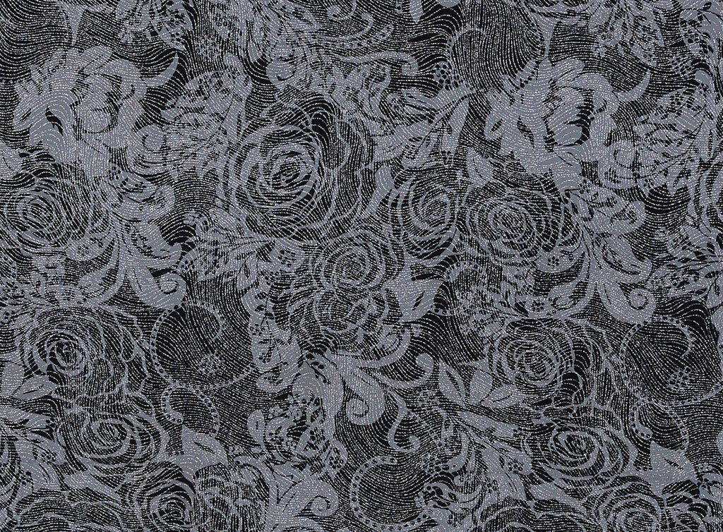 ROSE PRINT ROLLER GLITTER TULLE  | 7087-6289  - Zelouf Fabrics