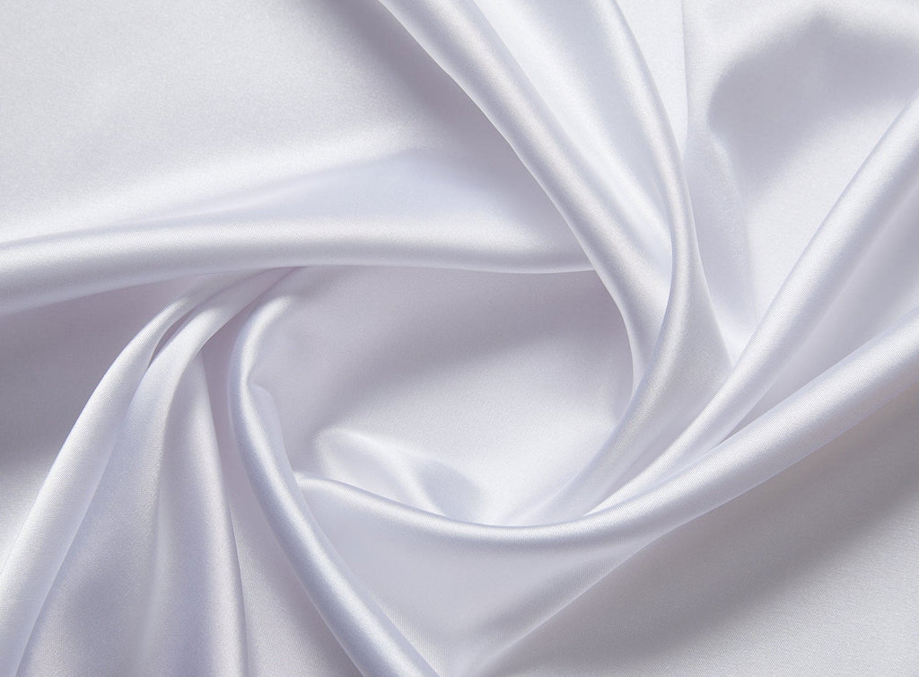 WHITE | 7083 - SOLID 75D STRETCH SATIN - Zelouf Fabrics