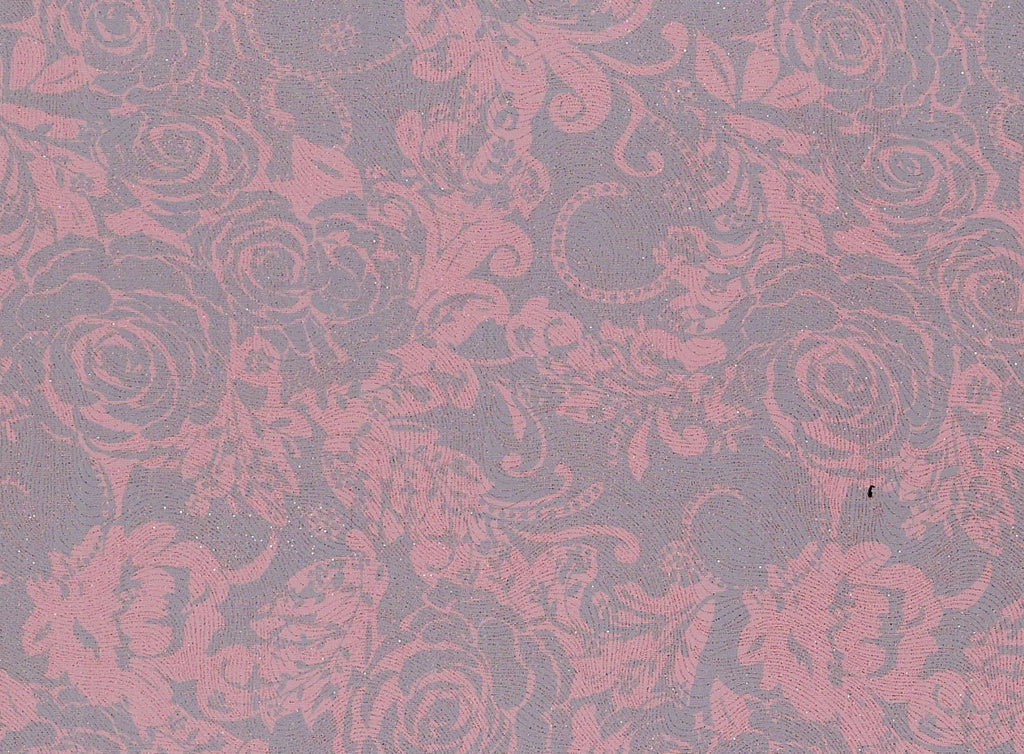 ROSE PRINT ROLLER GLITTER TULLE  | 7087-6289  - Zelouf Fabrics