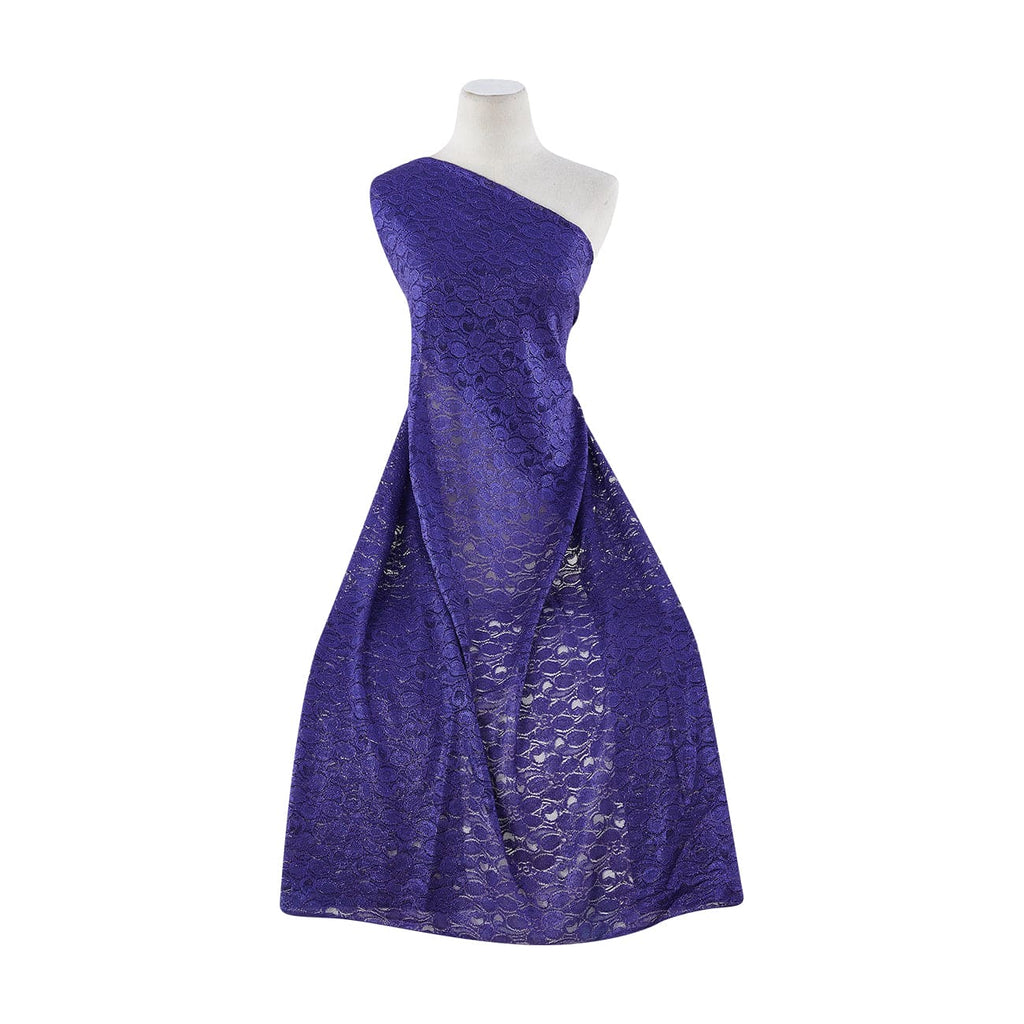 COBALT FLAME | 7266-FOIL - RIO FOIL STRETCH LACE - Zelouf Fabrics