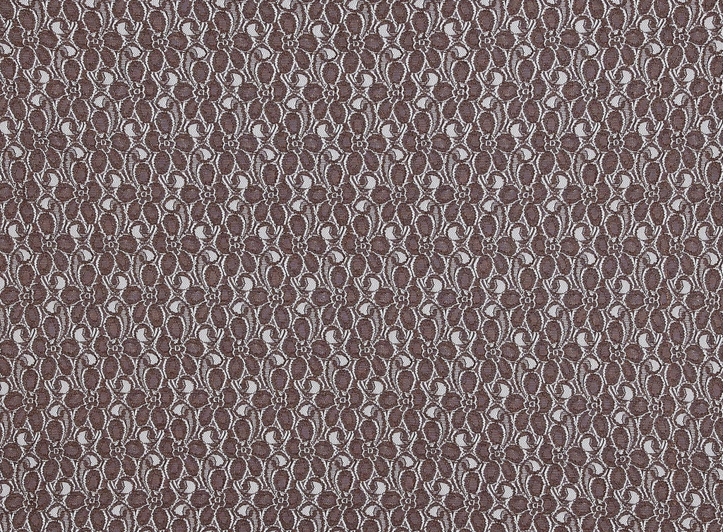 COCOA FLAME | 7266-FOIL - RIO FOIL STRETCH LACE - Zelouf Fabrics