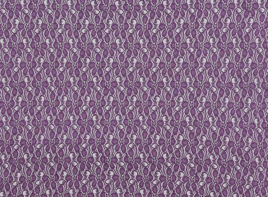 PLUM FLAME | 7266-FOIL - RIO FOIL STRETCH LACE - Zelouf Fabrics