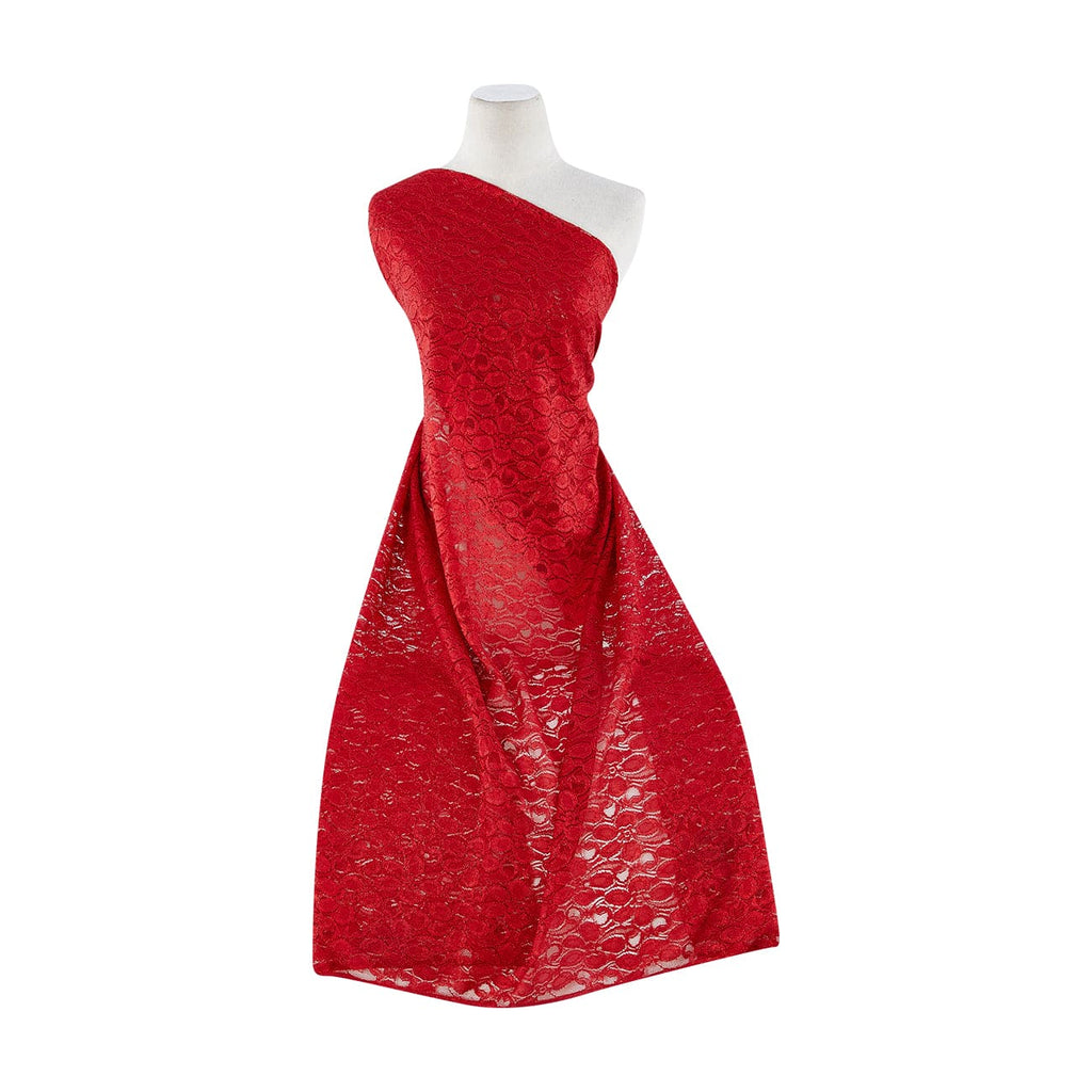SCARLET FLAME | 7266-FOIL - RIO FOIL STRETCH LACE - Zelouf Fabrics
