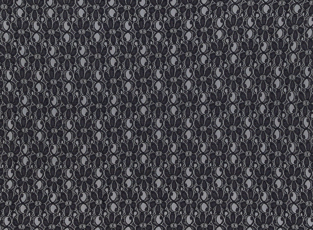 BLACK/BLACK | 7266-MINI GLIT - RIO MINI GLITTER STRETCH LACE - Zelouf Fabrics