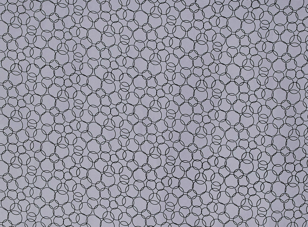 STEEL DIAMOND | 7554SILVER-922 - RING FLOCK DOT GLITTER ORGANZA - Zelouf Fabrics
