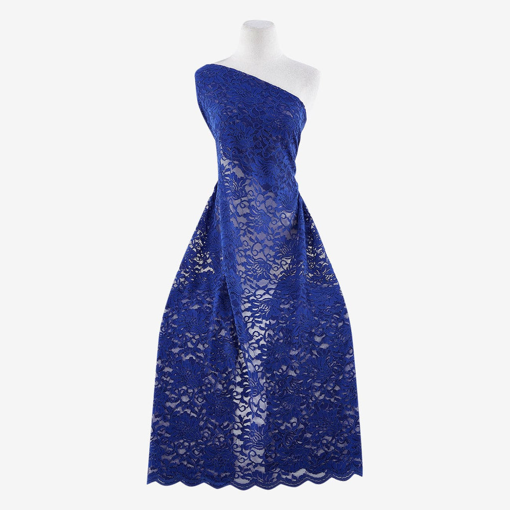 MELTED SAPPHIRE PEBBLE | 7768-SCALOP - STRETCH LACE WITH SCALLOP - Zelouf Fabrics