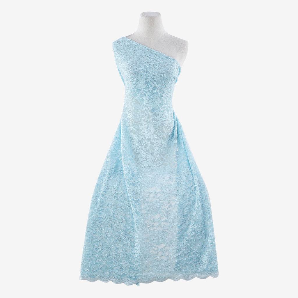 AQUA BLISS | 7768SC-RLRGLT - STRETCH LACE WITH SCALLOP WITH ROLLER GLITTER - Zelouf Fabrics
