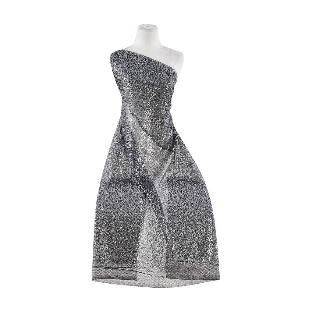 SEQUIN WEB TULLE  | 7779 BLK/STEEL - Zelouf Fabrics