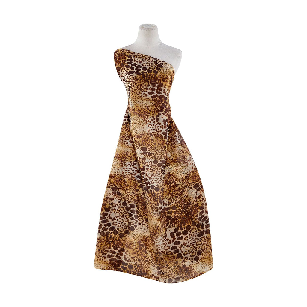 GOLD | 7780-6867 - ANIMAL PRINT ON BUTTER YORYU 100% POLY - Zelouf Fabrics