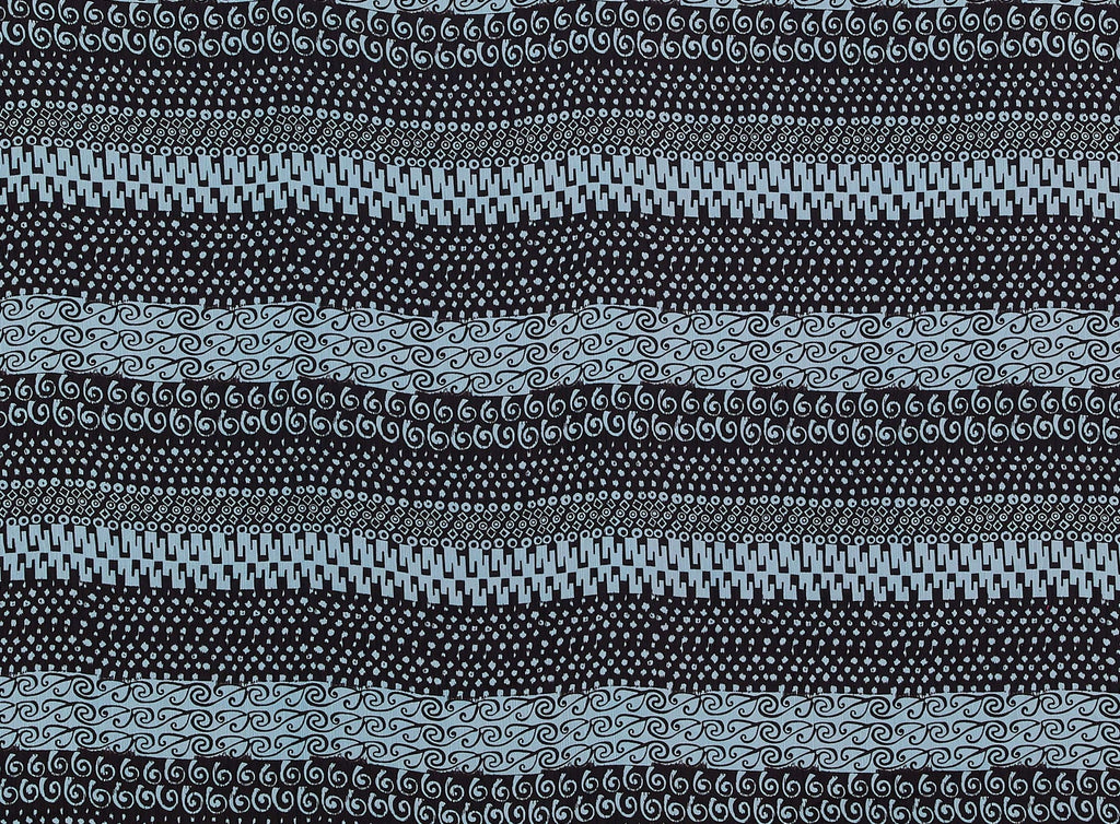AFRICAN PRINT YORYU CHIFFON  | 7801 BLUE/BROWN - Zelouf Fabrics