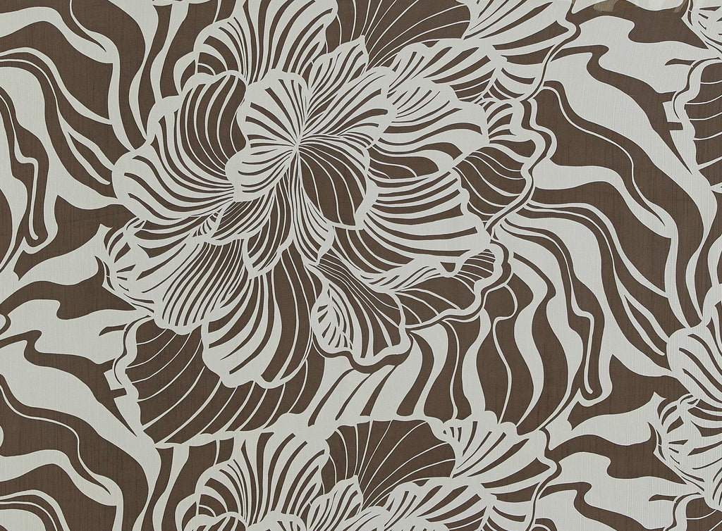LARGE PALM PRINT ON YORYU CHIFFON  | 7802  - Zelouf Fabrics