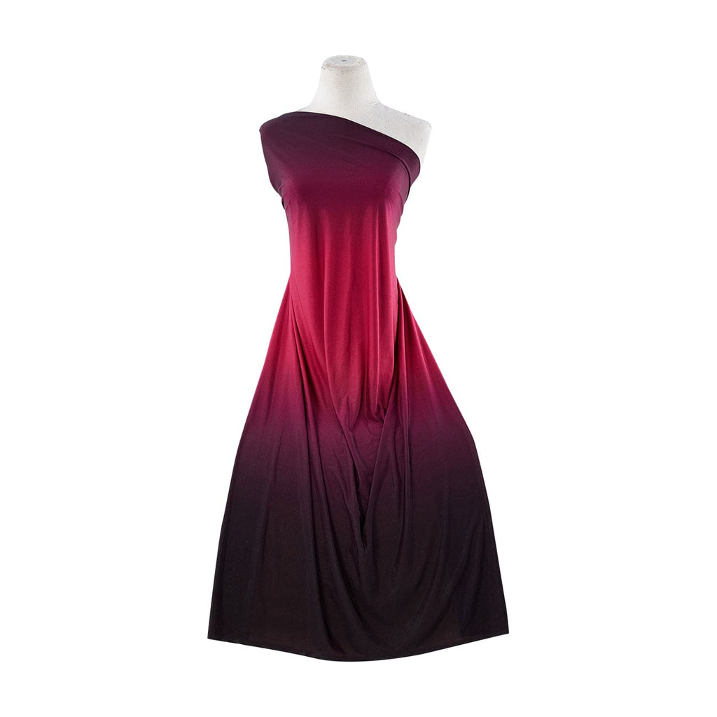 DOUBLE OMBRE CRYSTAL KNIT  | 7870 RED GEM/BLK - Zelouf Fabrics