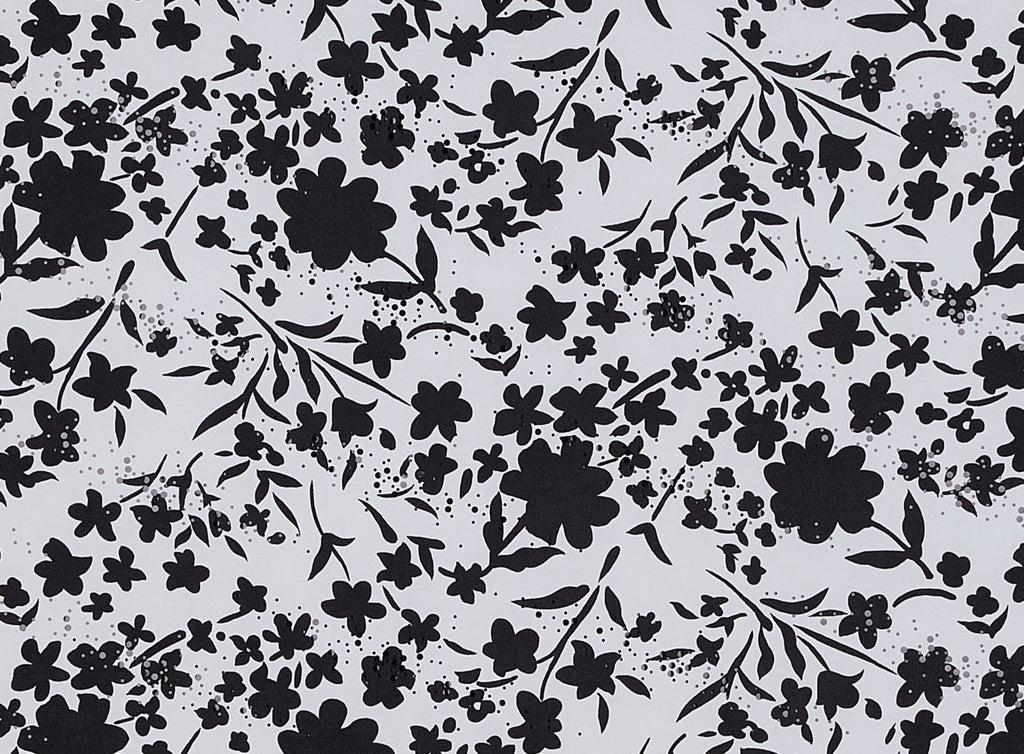 VICKY FLORAL PRINT W/ BLK BIAS TRANS ON ITY  | 7934  - Zelouf Fabrics