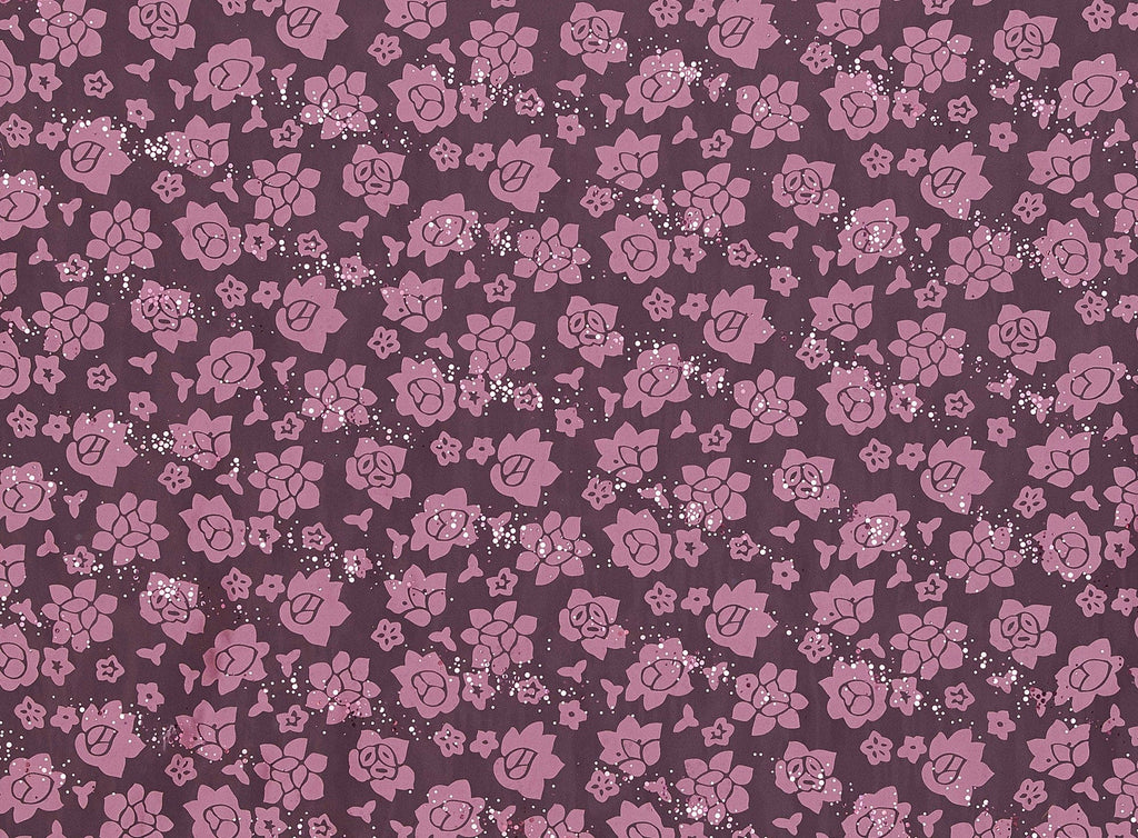 PRETTY GUAVA | 7938-TRANS - IRR. STAINGLASS FLORAL BURN-OUT ORGANDY W/ TRANS - Zelouf Fabrics