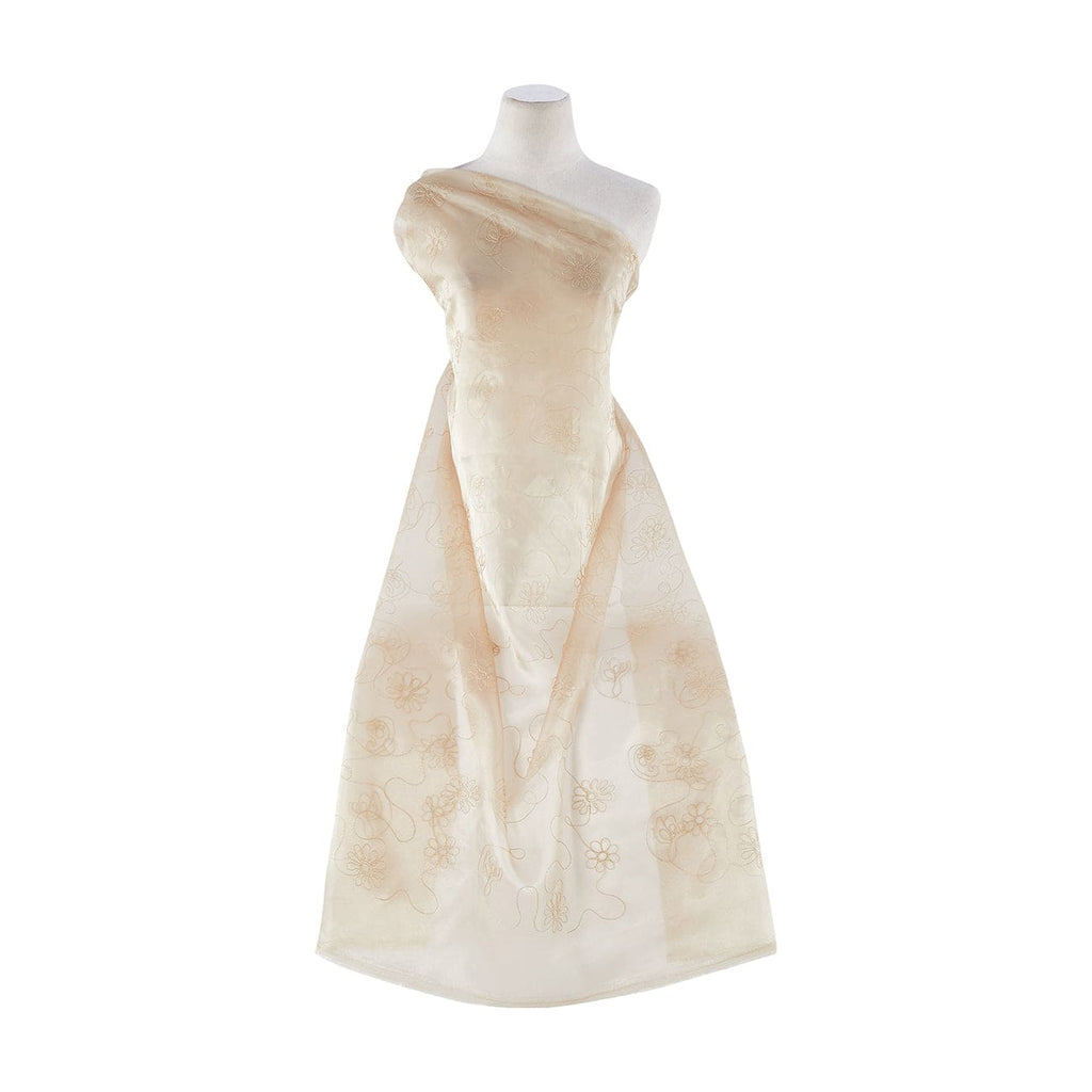 GLIMMER GOLD | 7993-922 - IRR ORGANZA WITH PROFILE BUTTERFLY CHAIN EMB. - Zelouf Fabrics