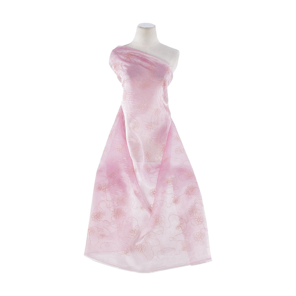 GLIMMER PINK | 7993-922 - IRR ORGANZA WITH PROFILE BUTTERFLY CHAIN EMB. - Zelouf Fabrics
