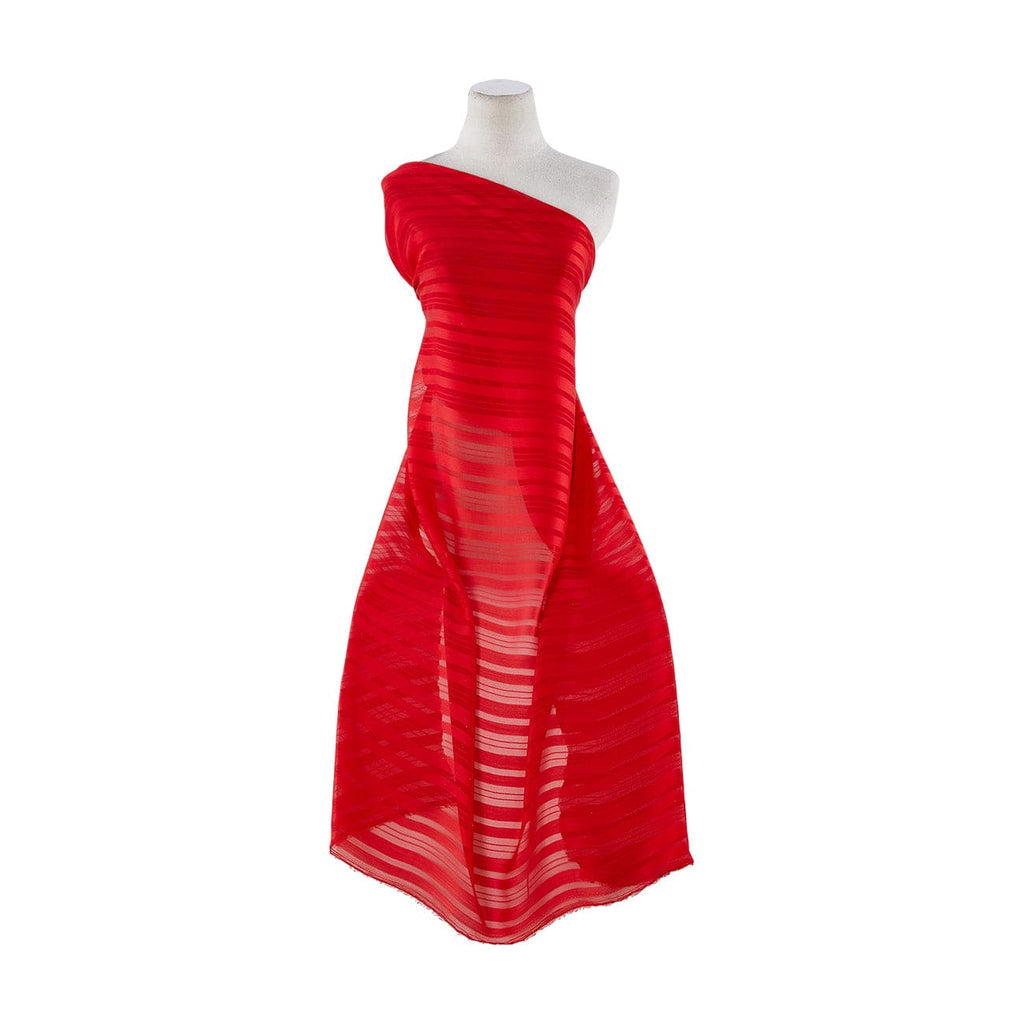 YORYU CHIFFON STRIPE  | 8008 RED - Zelouf Fabrics