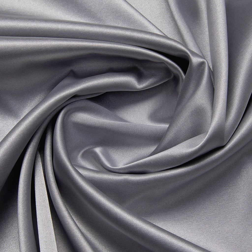 SOLID IRIDESCENT STRETCH SATIN  | 8083 SILVER DUST - Zelouf Fabrics