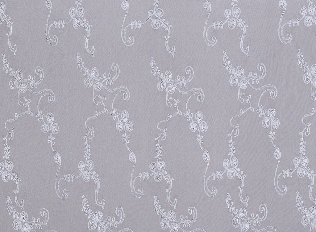 BLK/WHITE | 8124-1060 - White SUTASH ON Black TULLE - Zelouf Fabrics