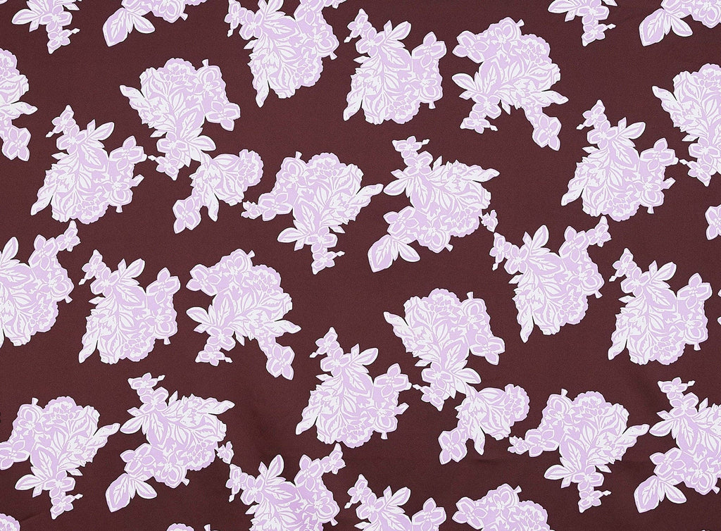 ABSTRACT FLORAL PRINT ON ANNABELLE  | 8182-1173 BROWN/LILAC - Zelouf Fabrics
