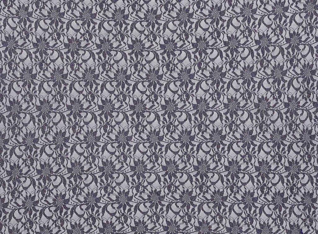 ORNATE STEEL | 8266-SC ROLGLIT-GREY - TONAL STRETCH ROLLER GLITTER SCALLOP LACE - Zelouf Fabrics