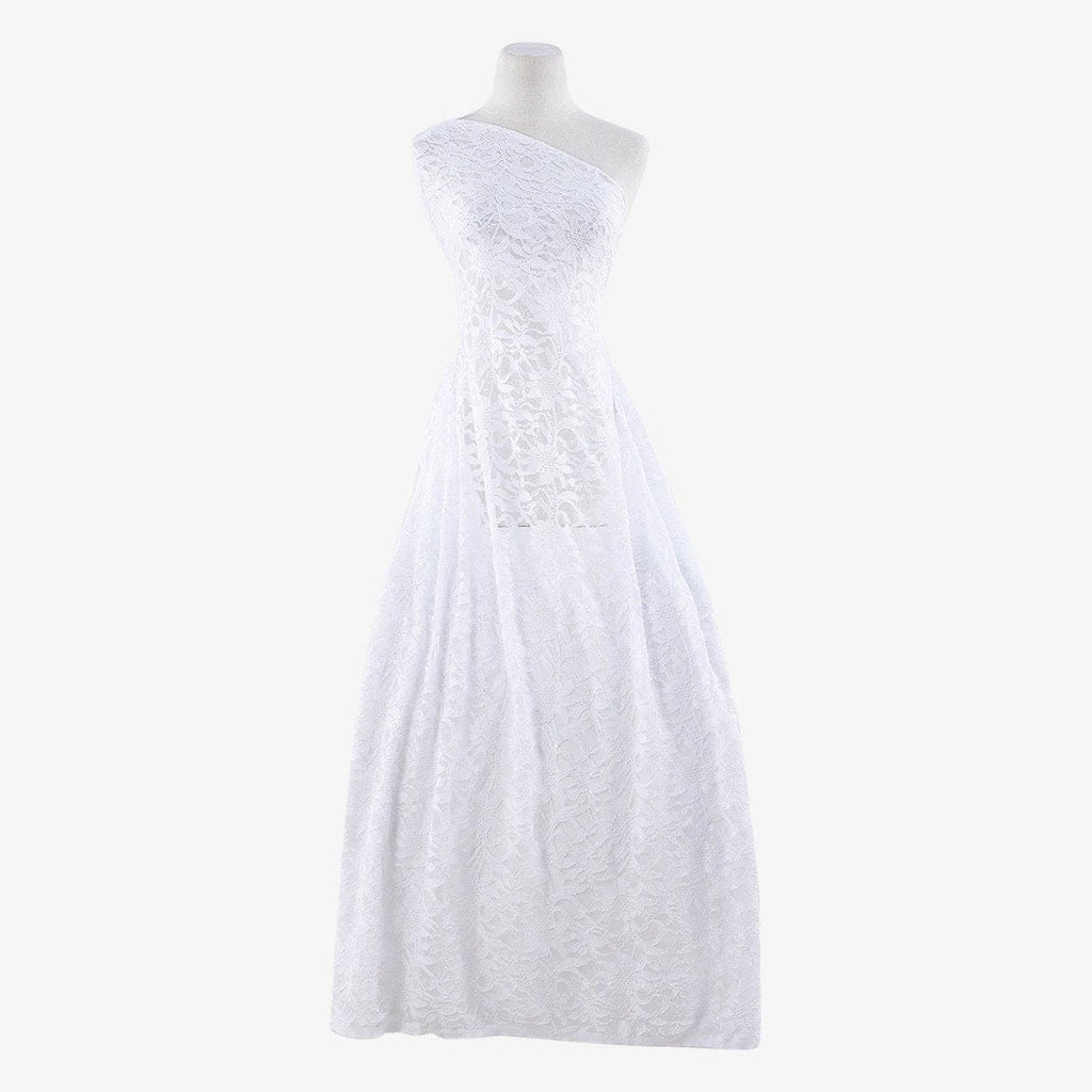 BRIDAL WHITE/CLEAR | 8266-TRAN-WHITE - TONAL STRETCH DOUGHNUT TRANS LACE - Zelouf Fabric