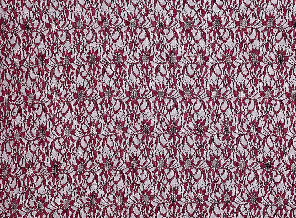BURGUNDY HONOR | 8266-TRAN-RED - TONAL STRETCH DOUGHNUT TRANS LACE - Zelouf Fabrics