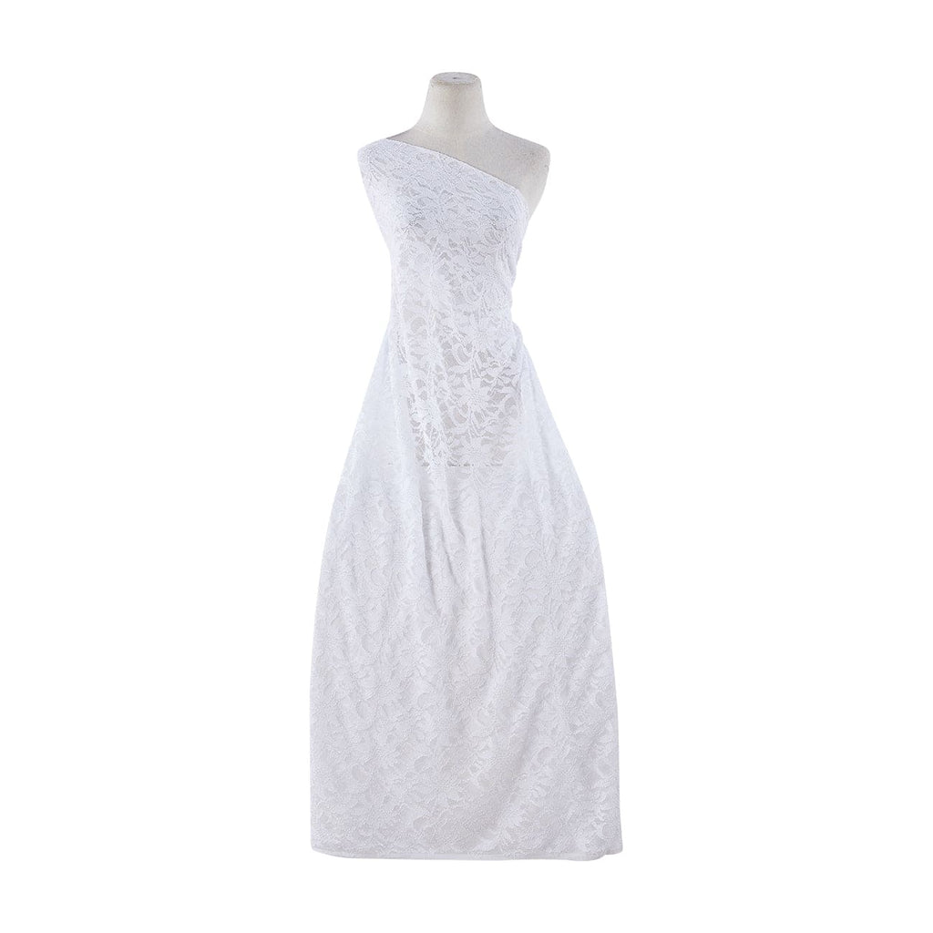 BRIDAL WHITE | 8266 - TONAL STRETCH LACE - Zelouf Fabric