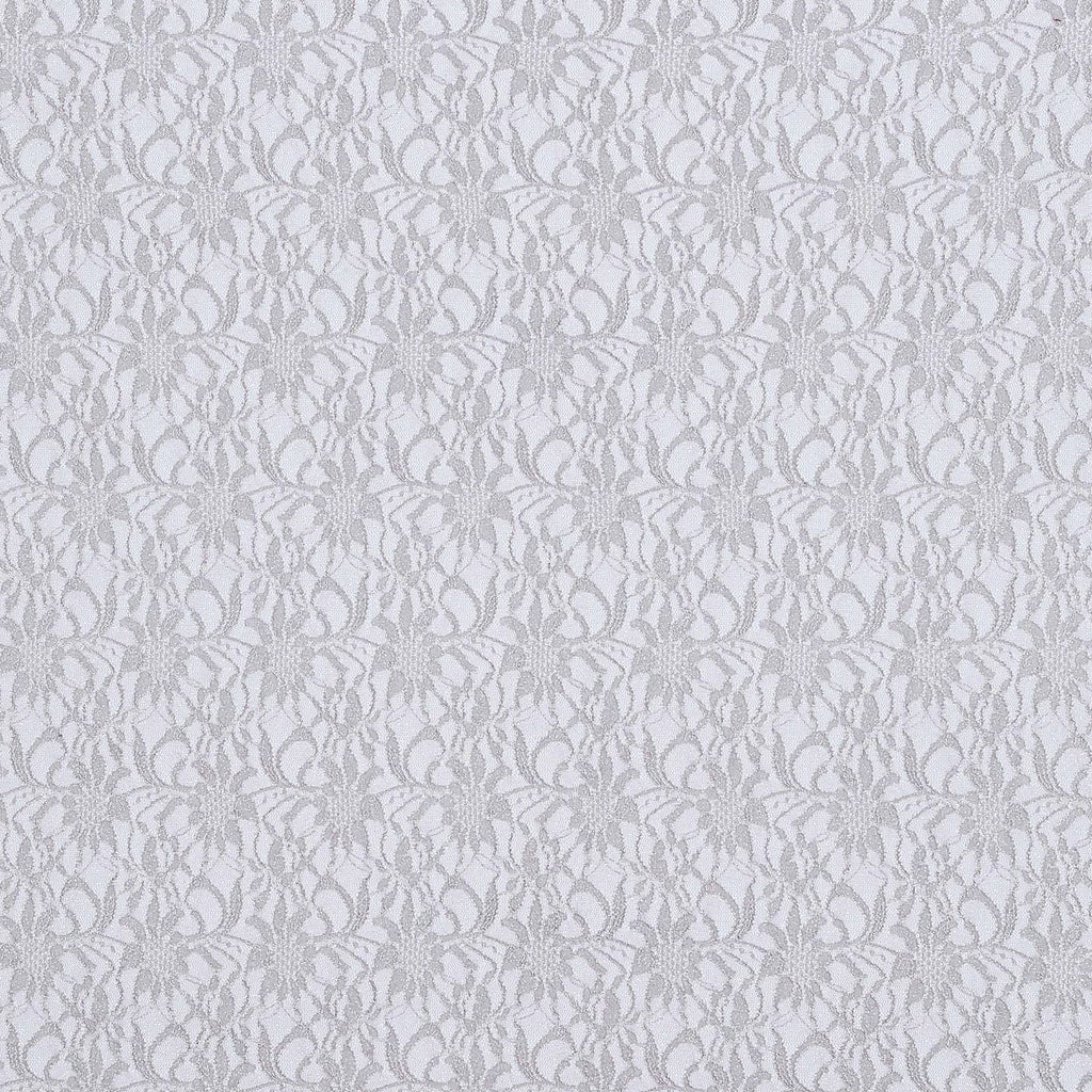 FEATHER SMOKE | 8266-SC ROLGLIT-GREY - TONAL STRETCH ROLLER GLITTER SCALLOP LACE - Zelouf Fabric