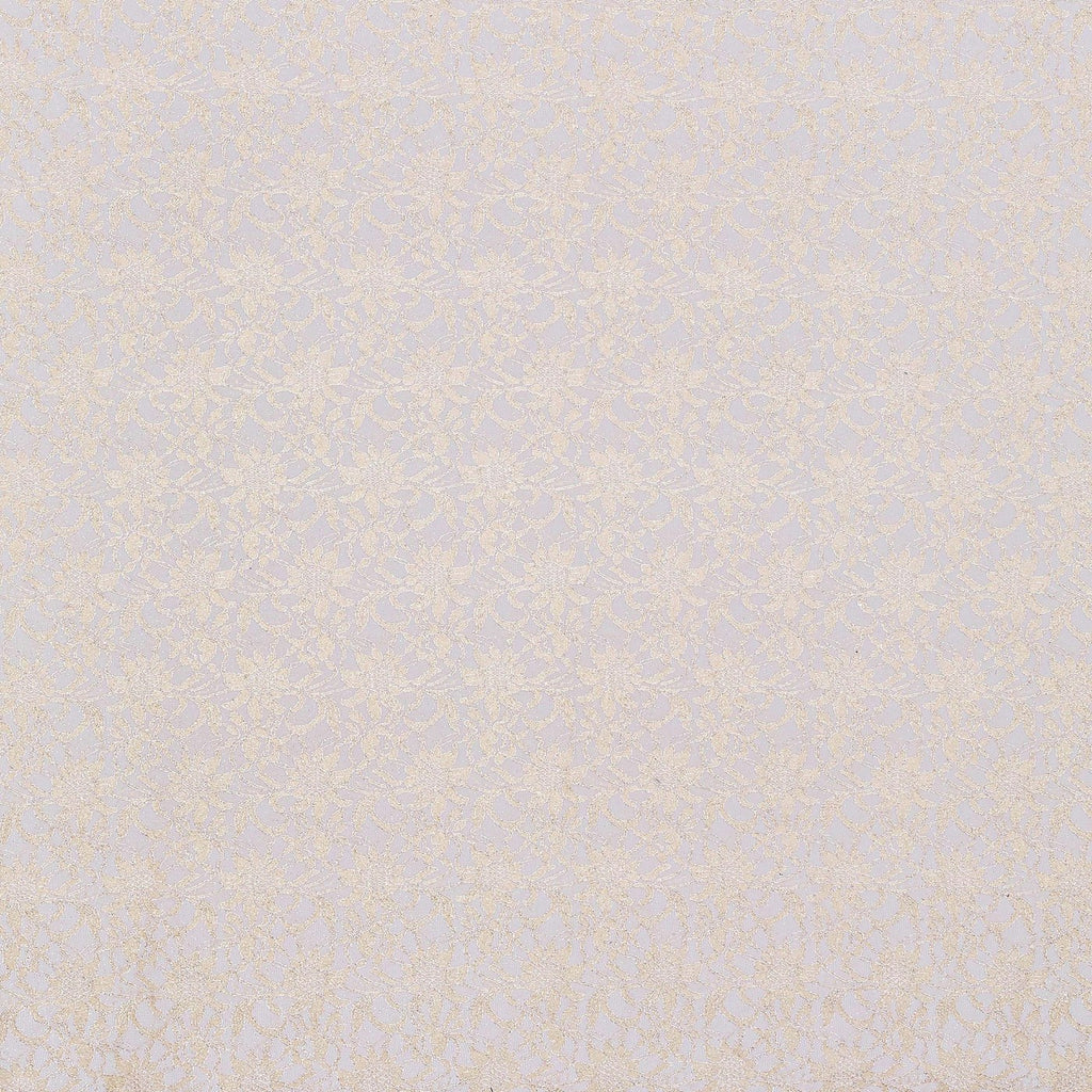 GOLD MUSE | 8266-SC ROLGLIT - TONAL STRETCH ROLLER GLITTER SCALLOP LACE - Zelouf Fabric