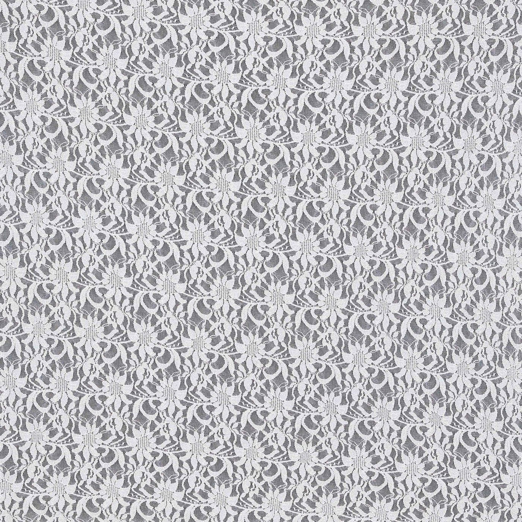 IVORY MARBLE | 8266-SC ROLGLIT - TONAL STRETCH ROLLER GLITTER SCALLOP LACE - Zelouf Fabric