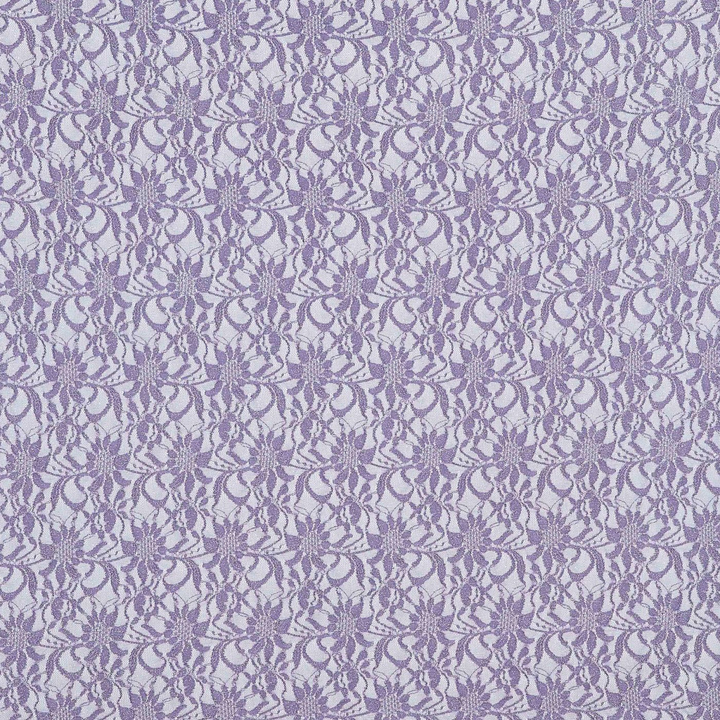 LILAC SHADOW | 8266-SC ROLGLIT-PURPLE - TONAL STRETCH ROLLER GLITTER SCALLOP LACE - Zelouf Fabric