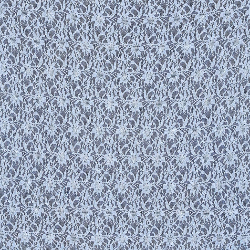 PERI GLOW | 8266-SC ROLGLIT-BLUE - TONAL STRETCH ROLLER GLITTER SCALLOP LACE - Zelouf Fabric