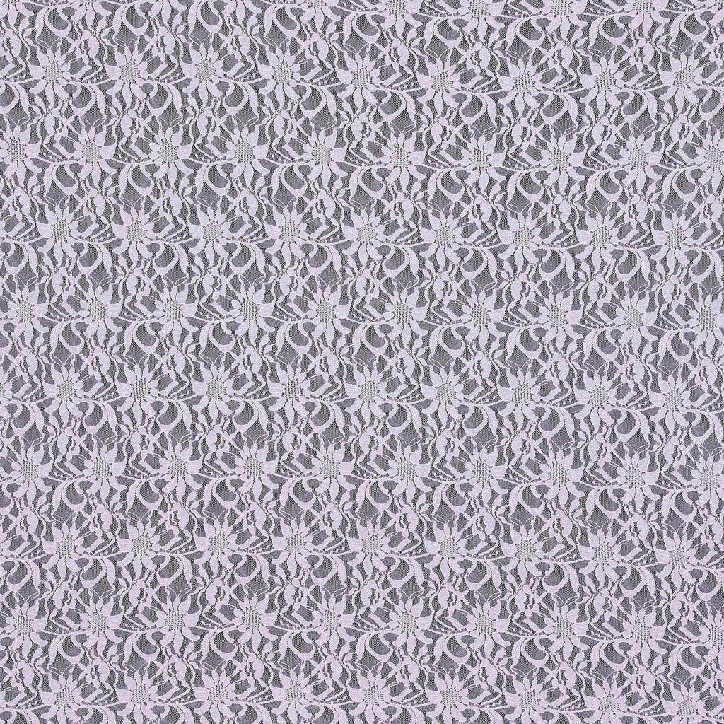PORCELAIN ORCHID/SIL | 8266-SC ROLGLIT-PURPLE SILVER - TONAL STRETCH ROLLER GLITTER SCALLOP LACE - Zelouf Fabric
