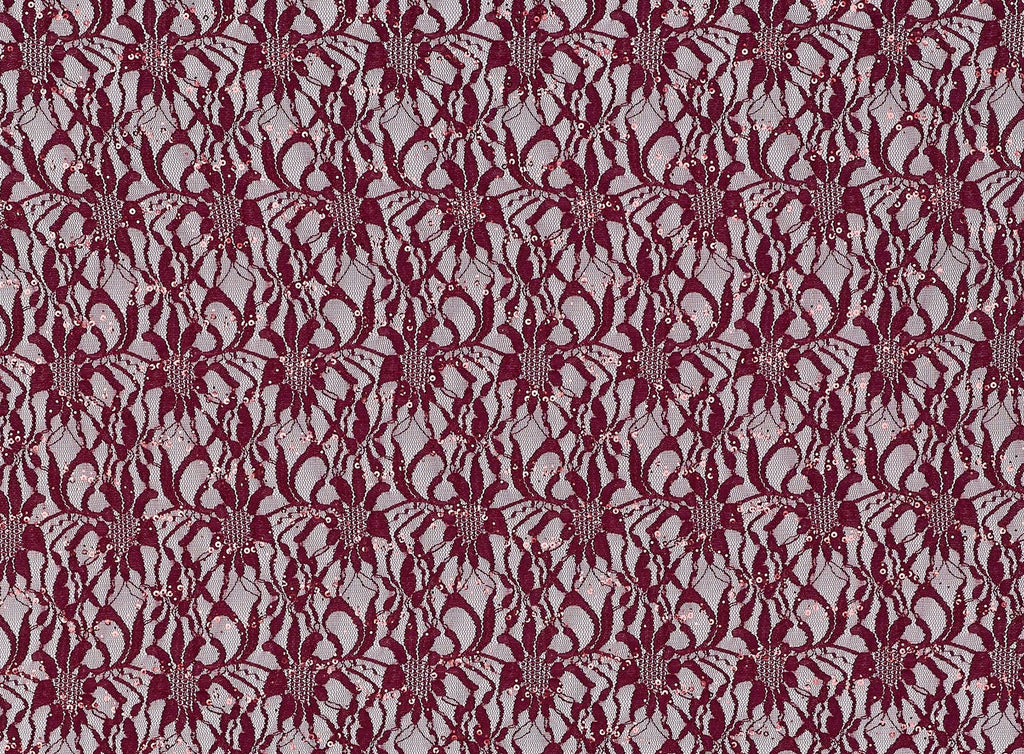 GARNET ROUGE | 8266TRAN-SCALOP - TONAL STRETCH LACE W/TRAN-SCALLOP - Zelouf Fabrics