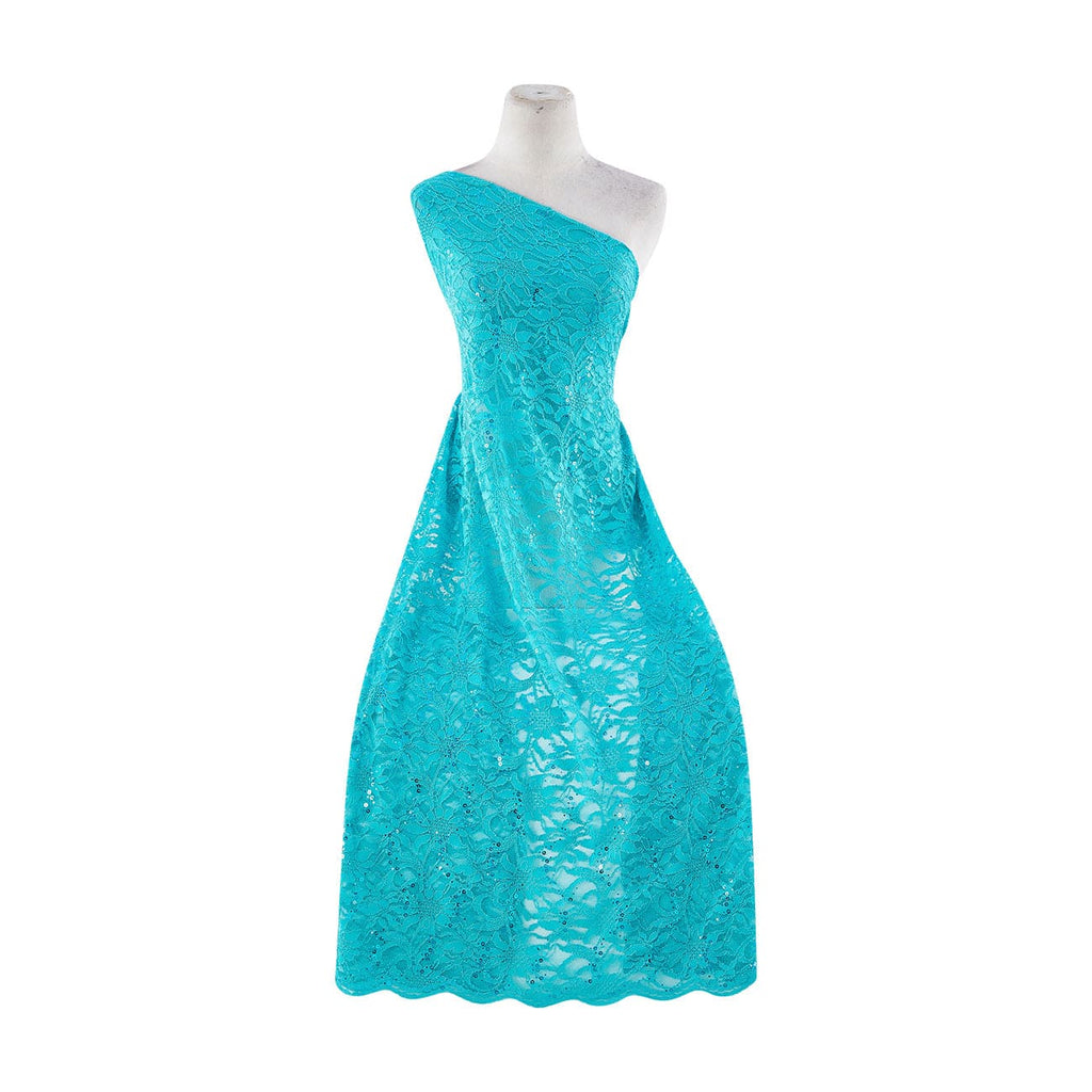 MINT SUGAR | 8266TRAN-SCALOP - TONAL STRETCH LACE W/TRAN-SCALLOP - Zelouf Fabrics