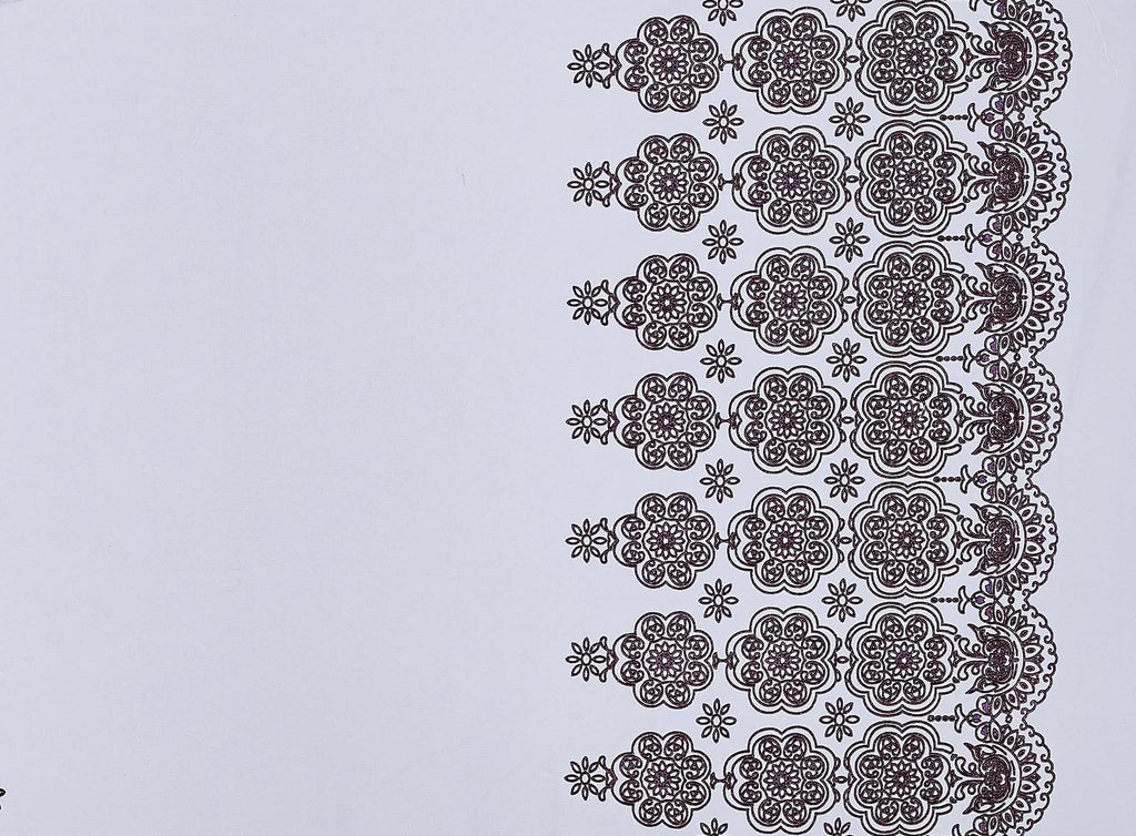 FAIRY LILAC | 8402-1060 - TULLE W/BRWN FLOCK [DBLE BORDER] & MATCHING GLITTER - Zelouf Fabrics