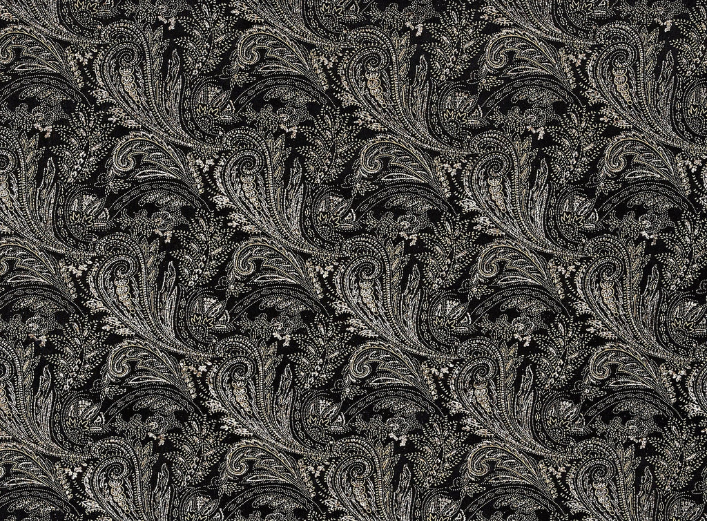 ETCHED PAISLEY LACQUER & GLITTER ON SLINKY  | 8461-3048  - Zelouf Fabrics