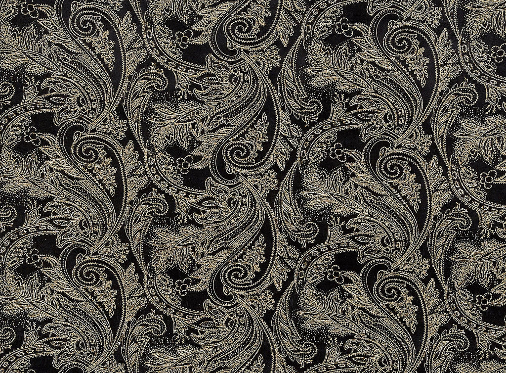 ANTIQUE PAISLEY LACQUER & GLITTER ON SLINKY  | 8462-3048  - Zelouf Fabrics