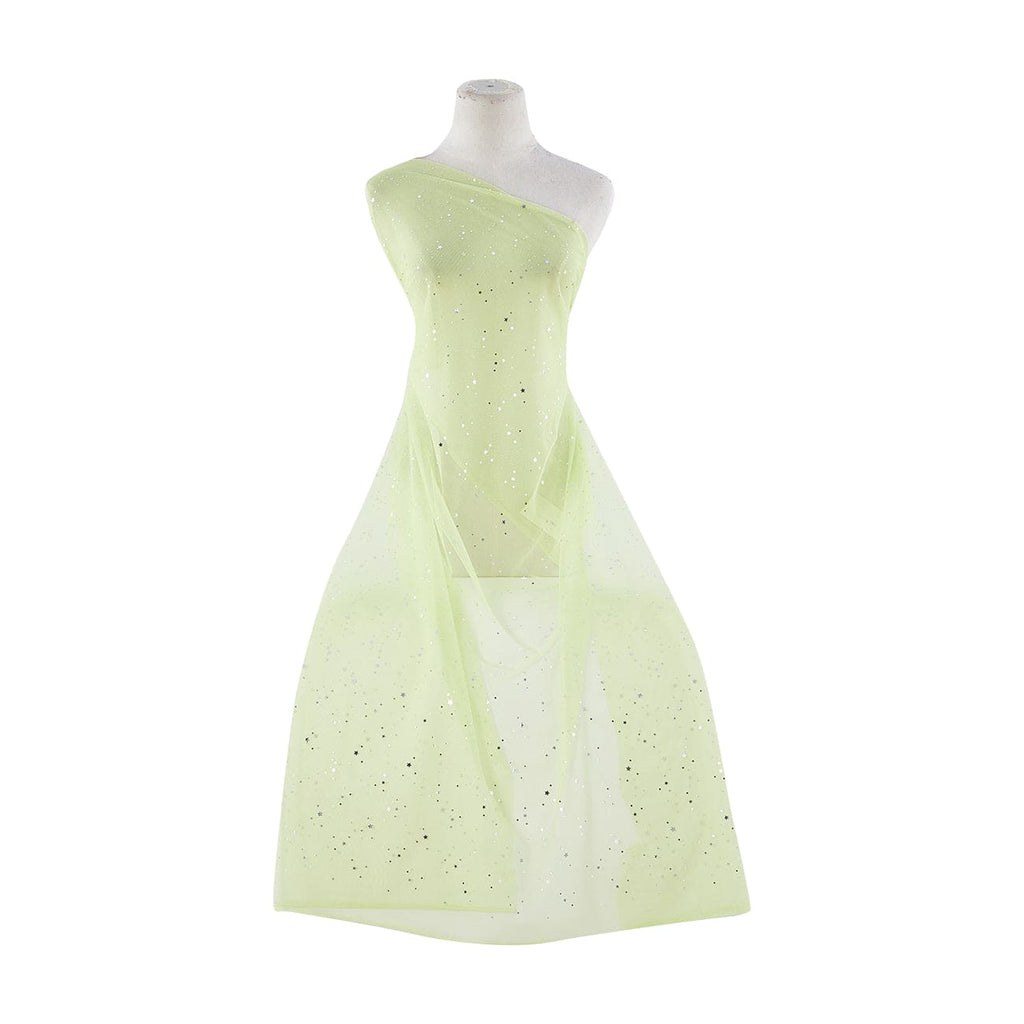 STAR TRANS ON TULLE  | 8528-1060 SPRING LIME/SIL - Zelouf Fabrics