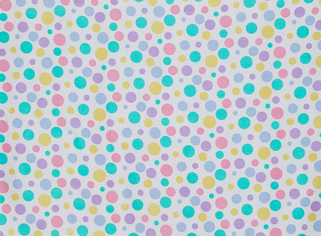 ICE CREAM | 8602-6418 - VARIGATED MULTI COLOR DOTS ON SHANTUNG - Zelouf Fabrics