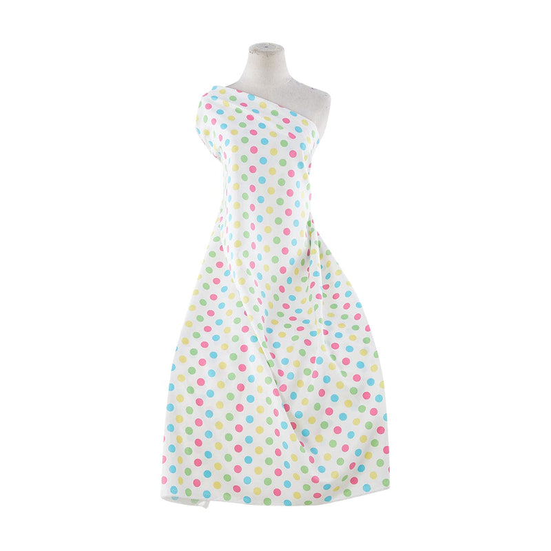 MEDIUM MULTI COLOR DOTS ON SHANTUNG  | 8603-6418